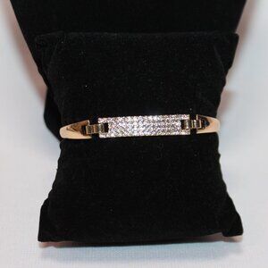 GP 18K Gold Bracelet w/While Crystal Stones